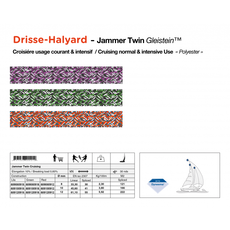 Cordage pour Drisse Jammer Twin Dyneema®